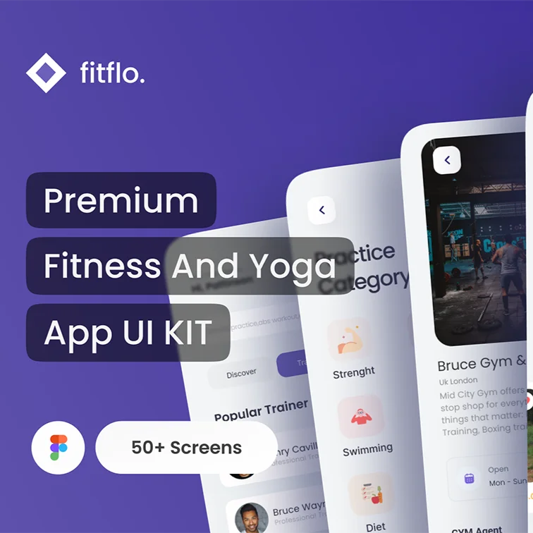 fitflo - 健身应用 UI 套件Figma源文件 Framer缩略图到位啦UI
