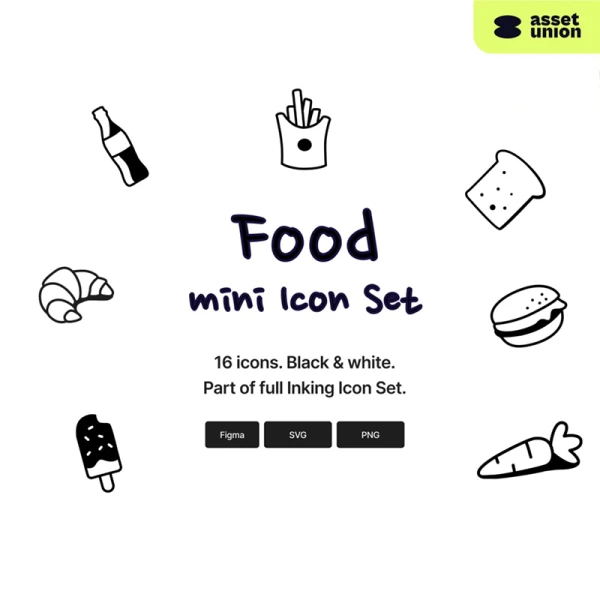 食品-墨水图标套装 Food - Inking Icon Set sketch, figma格式