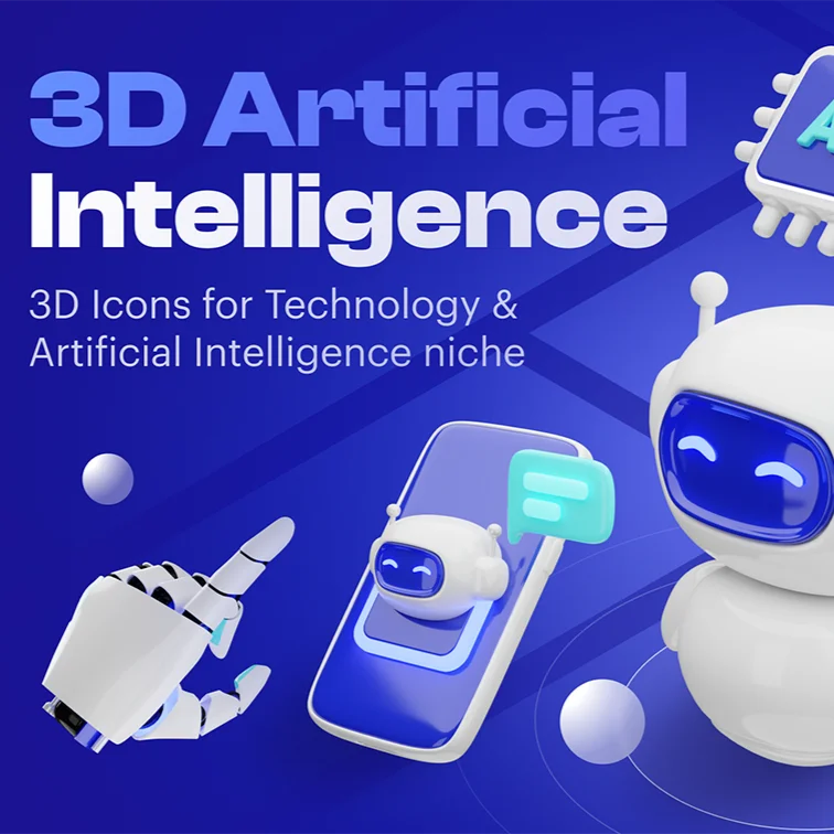 Artificially - 人工智能3D图标套装3D图标素材缩略图到位啦UI