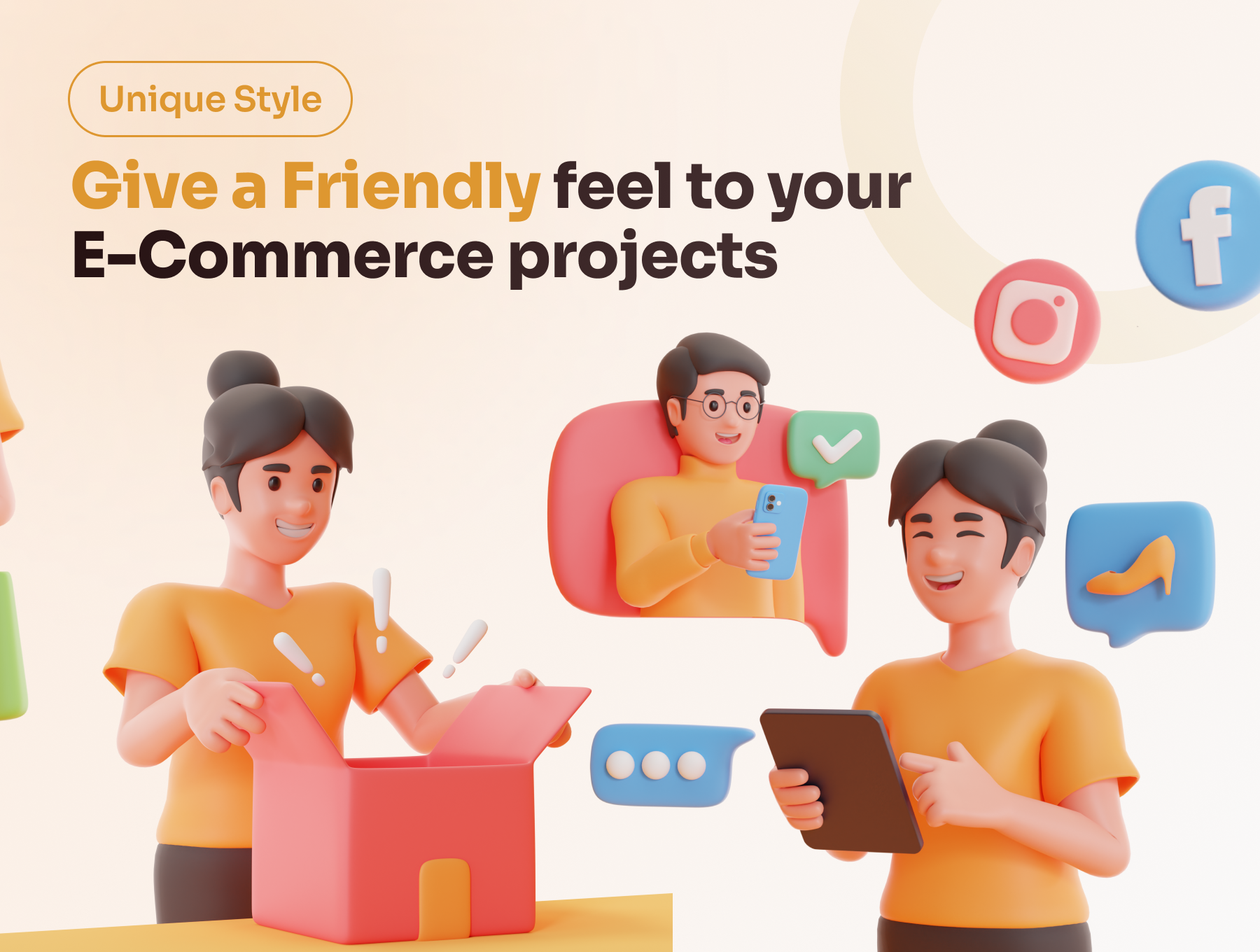 Shoppy - 电子商务3D人物 Shoppy - E-Commerce 3D Characters blender格式-3D/图标-到位啦UI