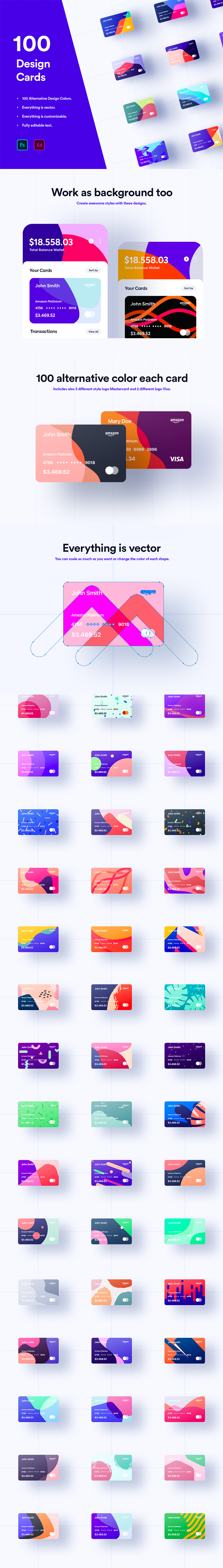 100款金融行业银行卡信用卡会员卡矢量封面背景设计ps xd源文件-插画、背景素材-到位啦UI