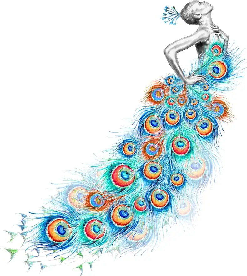 唯美手绘水彩风彩色艺术羽毛波西米亚图案PNG免扣设计素材-插画-到位啦UI