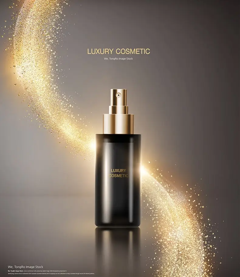 华丽化妆品护肤品产品精致金色广告黑金粉海报PSD设计素材图-海报素材、背景素材-到位啦UI