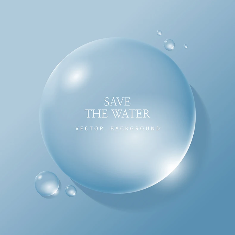 护肤透明水珠水滴水泡美容保湿补水化妆品海报PSD设计素材图-设计元素-到位啦UI
