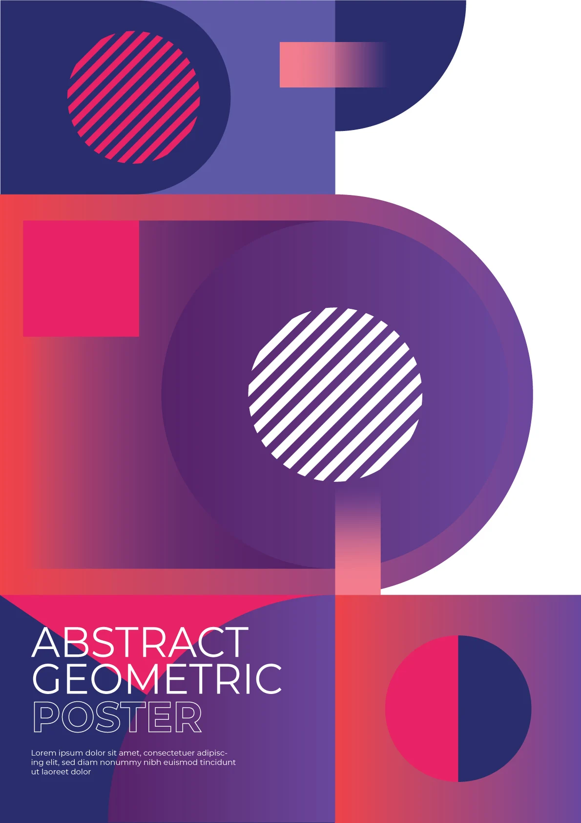 创意几何图形抽象渐变海报封面传单包装AI矢量PSD设计素材-插画、海报素材-到位啦UI