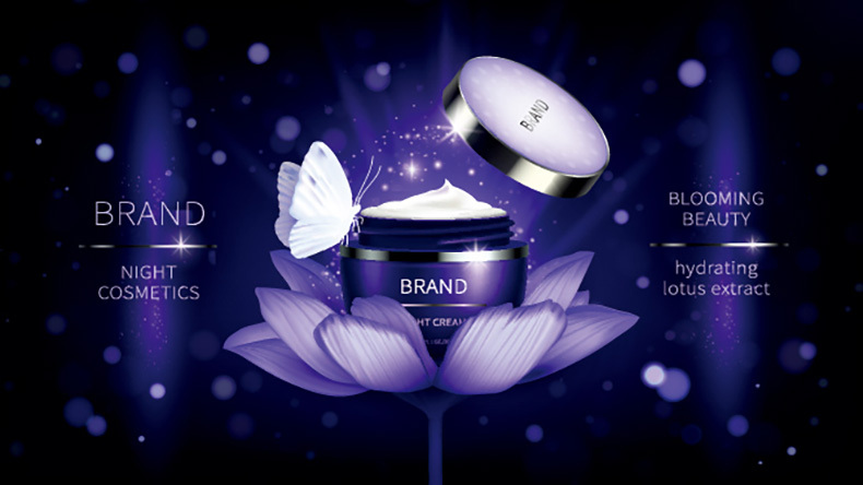 韩国高端蓝紫色美妆美容广告宣传海报护肤化妆品PSD设计素材-海报素材-到位啦UI