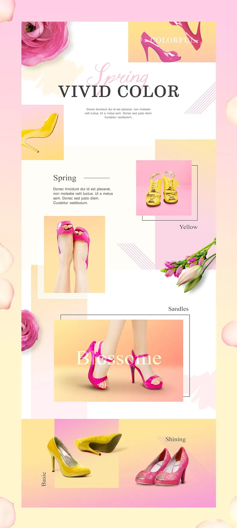 夏季时尚女装服饰鞋包专题电商活动详情页网页PSD模板素材-专题页面、海报素材-到位啦UI