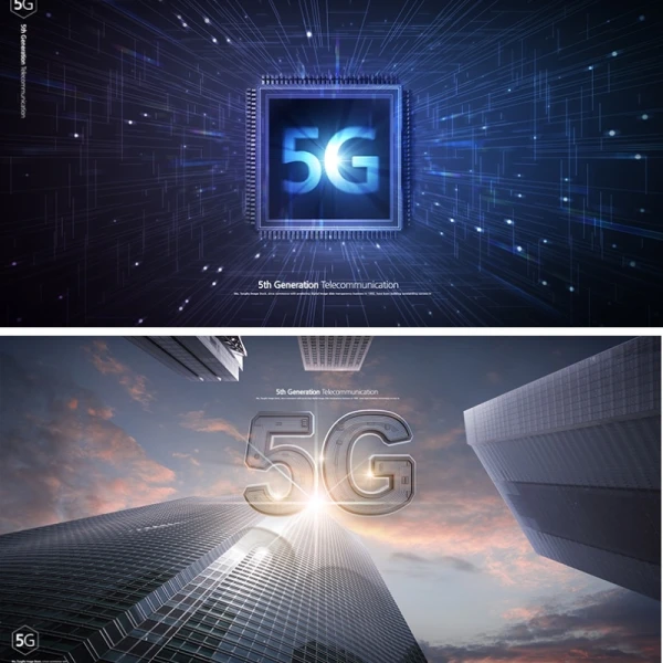 创意科技5G网络智能酷炫PSD模板企业科技宣传海报设计素材