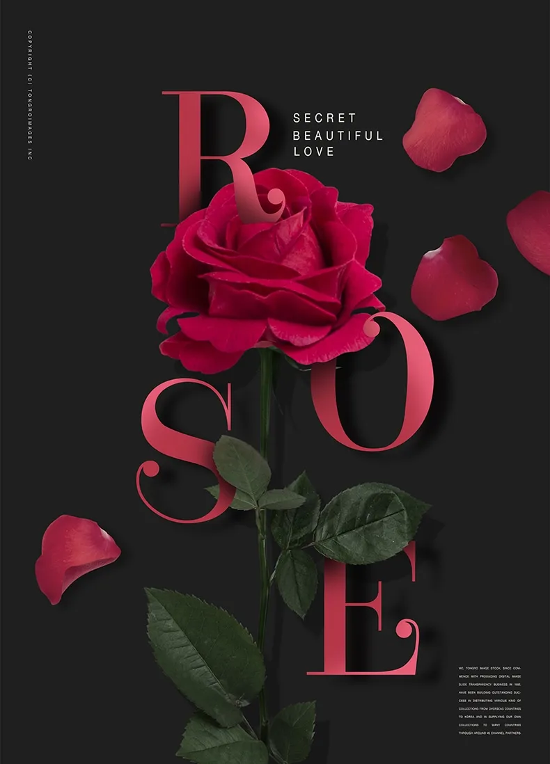 浪漫情人节花店玫瑰鲜花开业宣传单花朵插花海报PSD素材模板-海报素材-到位啦UI