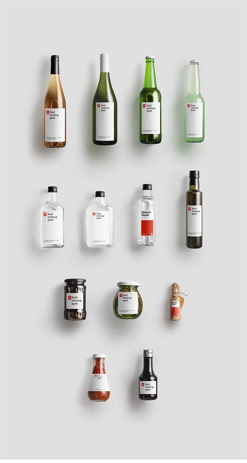 58款PSD格式瓶子样机-产品展示、实景样机、样机、简约样机-到位啦UI