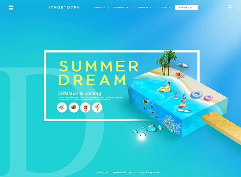 夏季海边沙滩果汁热带泳创意渐变旅游合成海报psd设计背景-海报素材-到位啦UI