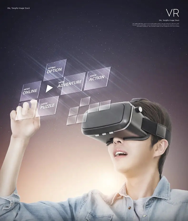 VR酷炫人工智能虚拟现实未来科技海报psd宣传广告素材源文件-海报素材-到位啦UI