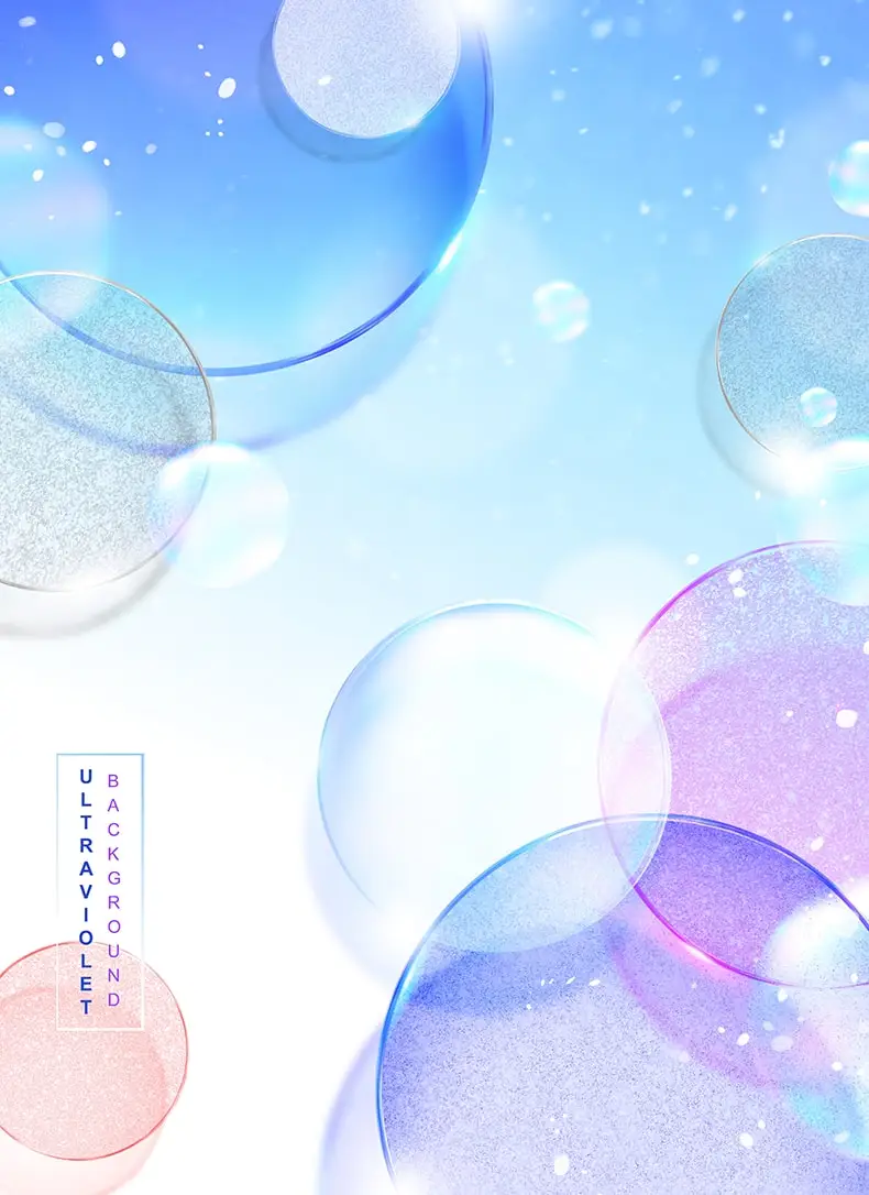 唯美梦幻彩色透明气泡节日氛围多彩幻彩光晕设计PSD背景素材-背景素材、设计元素-到位啦UI