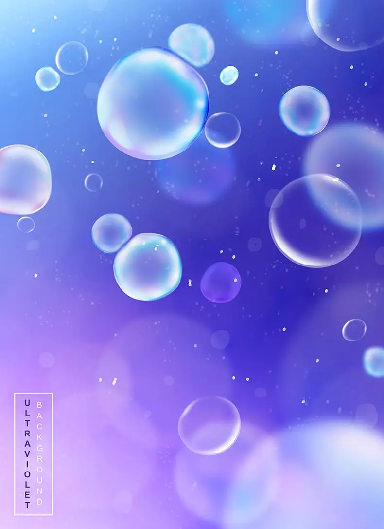 唯美梦幻彩色透明气泡节日氛围多彩幻彩光晕设计PSD背景素材-背景素材、设计元素-到位啦UI