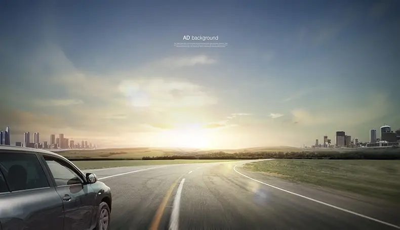 汽车宣传海报户外越野速度感公路创意PSD设计背景素材广告-海报素材-到位啦UI