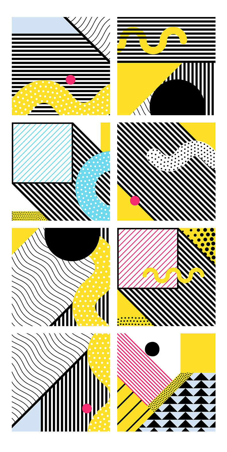 流行可爱孟菲斯风格手绘插图画册海报包装AI矢量设计图素材-插画-到位啦UI