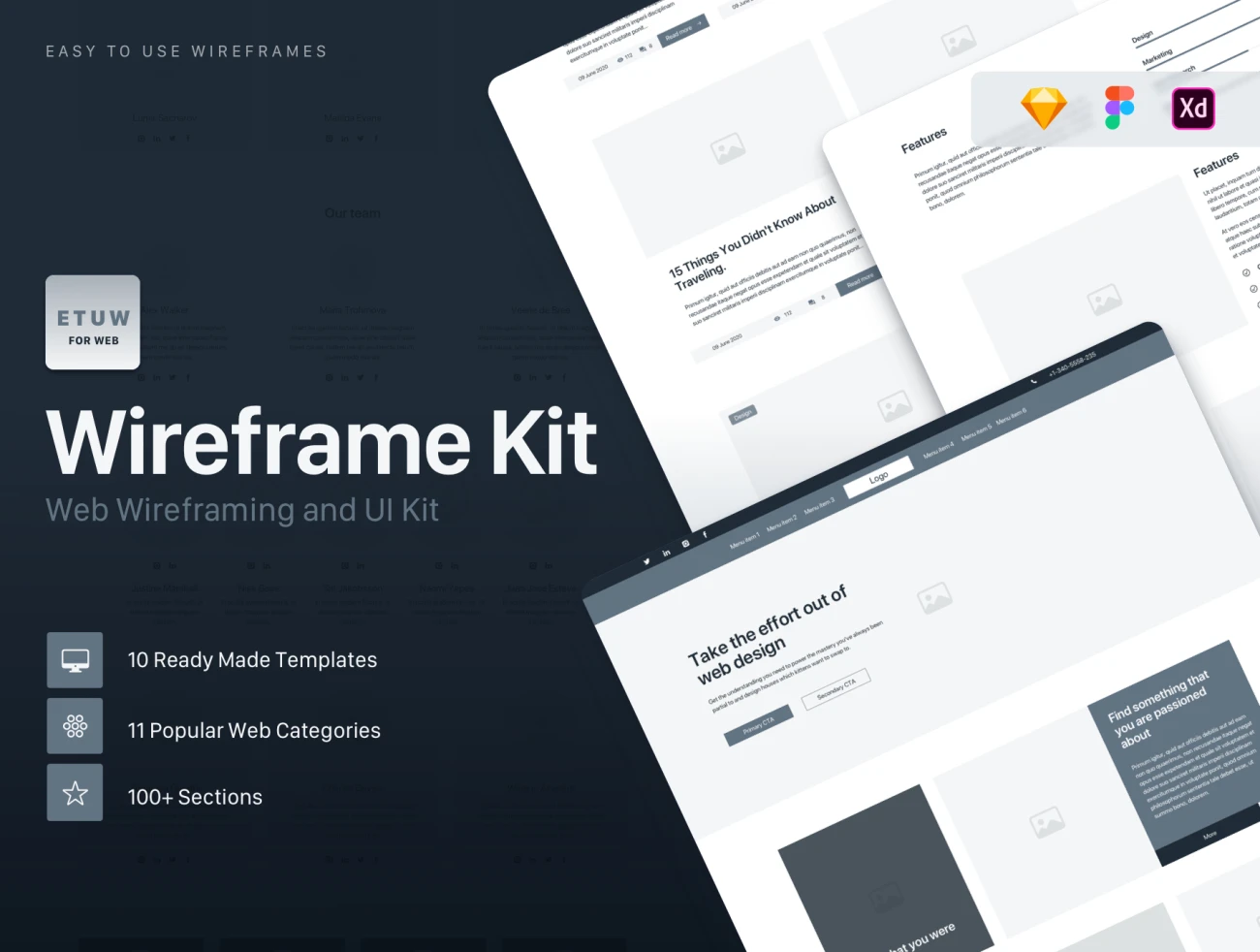 Wireframer Web Kit 10套线框Web套件-UI/UX-到位啦UI