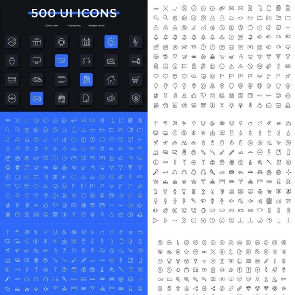 Big Ui Icon Package 500款同系列图标包