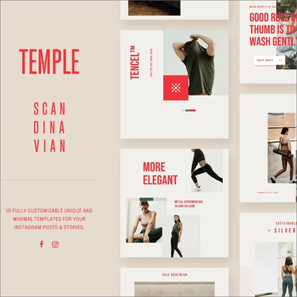 Temple Instagram Post Stories TemplatesTemple Inst故事模板
