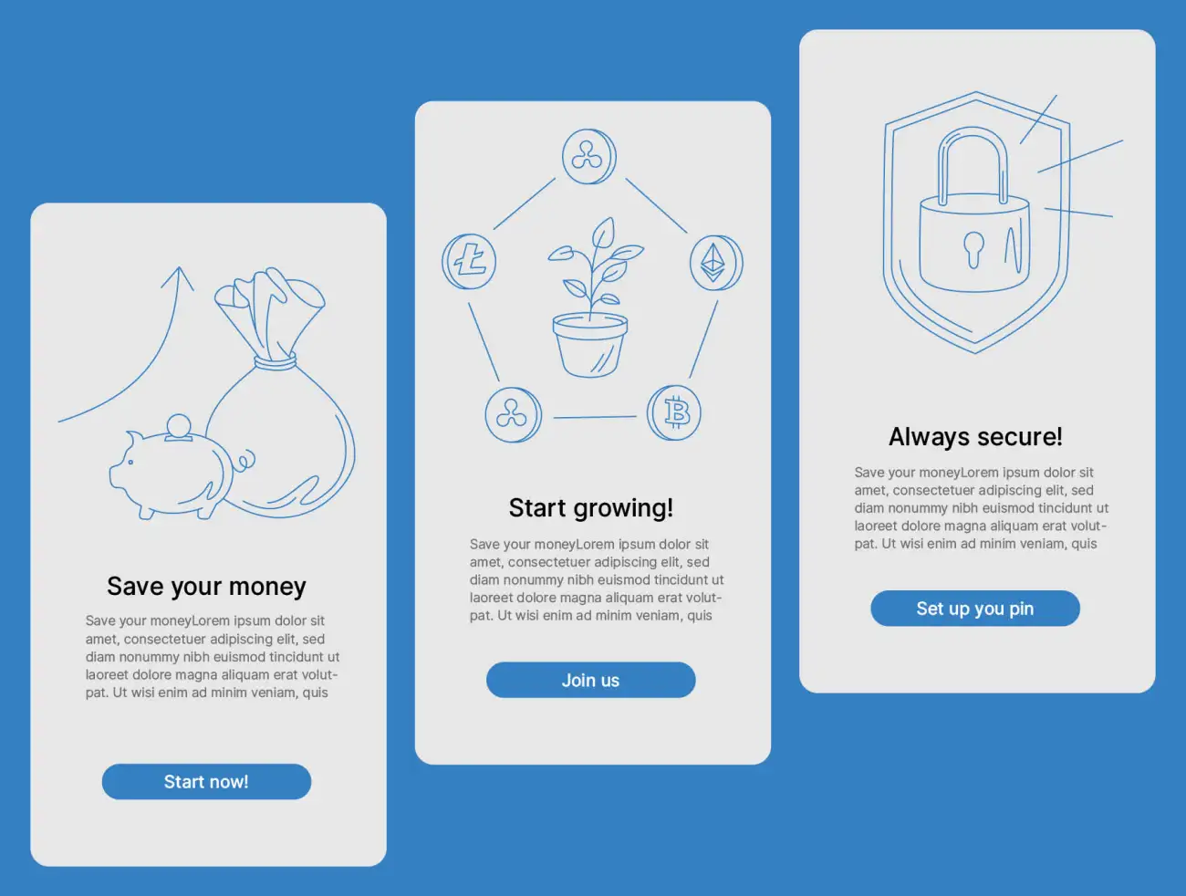 Crypto currency Illustrations Pack 加密货币插图包-插画-到位啦UI