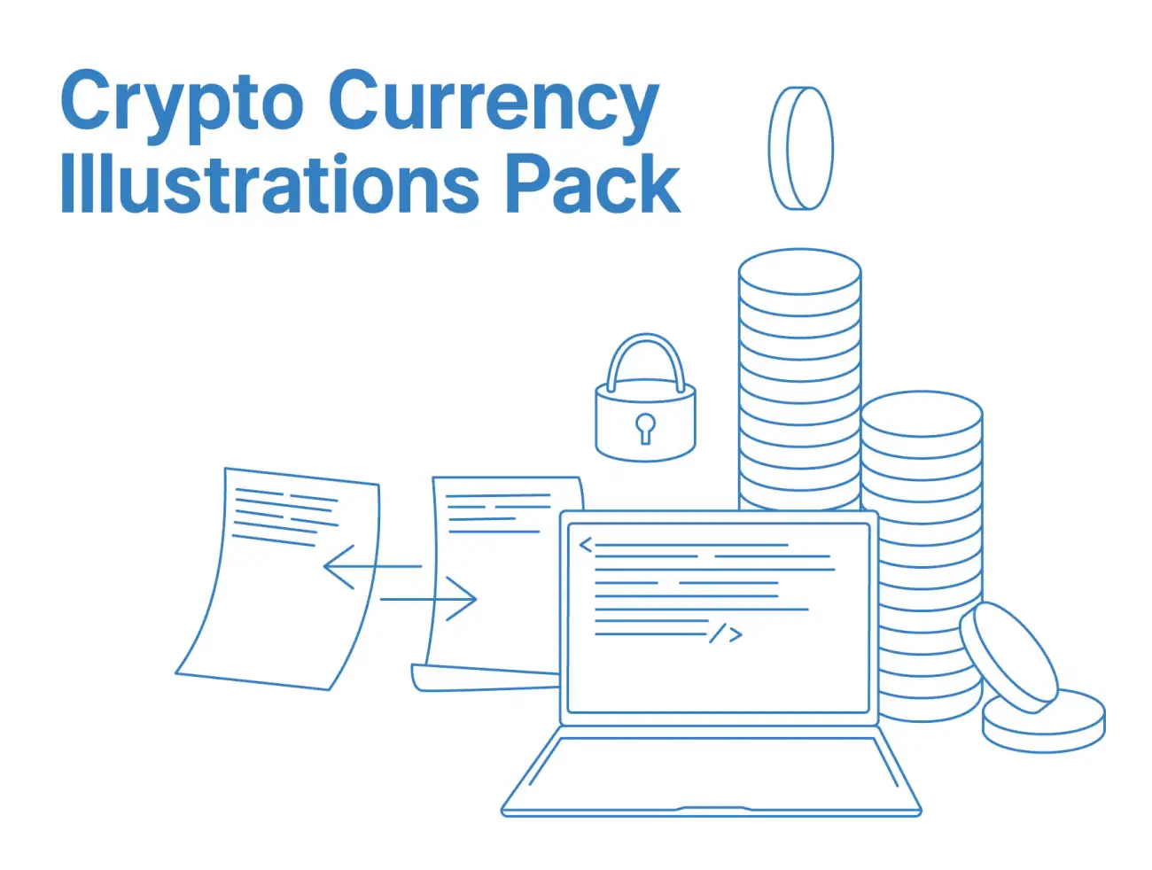 Crypto currency Illustrations Pack 加密货币插图包-插画-到位啦UI