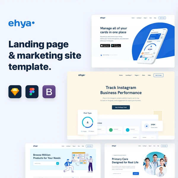 Ehya Landing Page Design Template 2Ehya着陆页设计模板2
