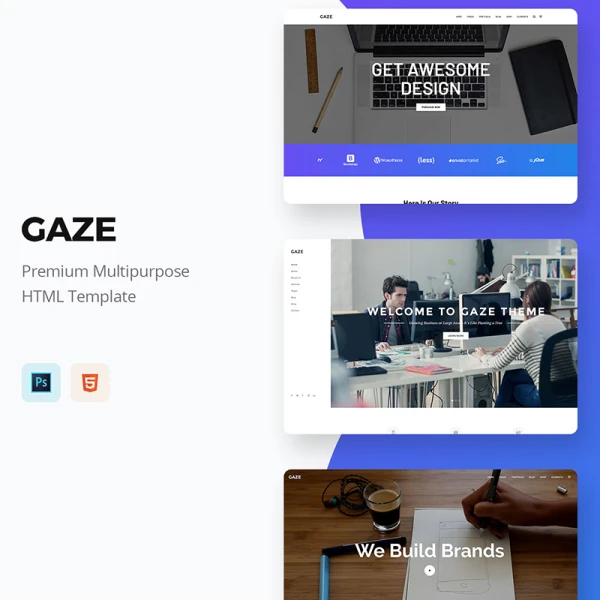 Gaze Multi Concept HTML TemplateGaze简洁时尚多款概念HTML模板