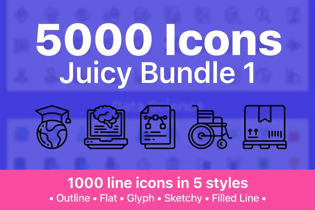 Juicy Bundle 124大类5000款单图标5样式icon集合包-3D/图标-到位啦UI
