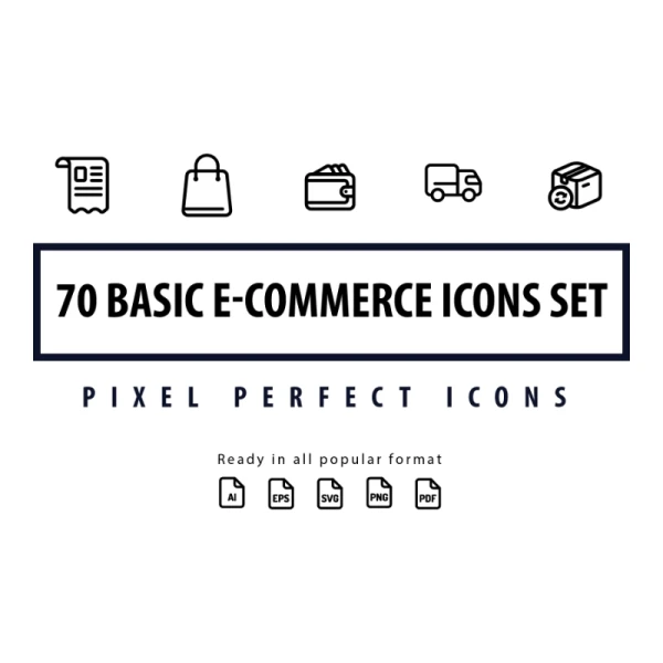 Basic E-Commerce Icons Set140个通用电子商务图标集