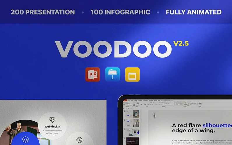 Voodoo Presentation v2 5 PPT邮件个人名片html模板套件-3D/图标、PPT素材、源码-到位啦UI