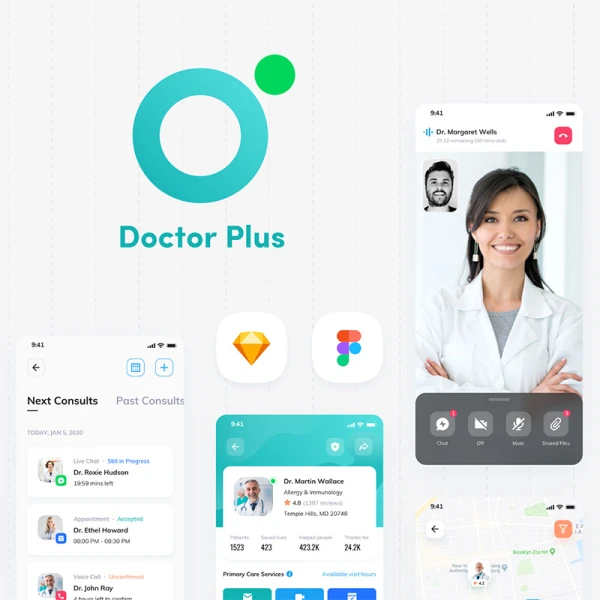 Doctor Plus For Patient iOS UI Kit Doctor Plus适用于医院医生医患平台的iOS UI套件
