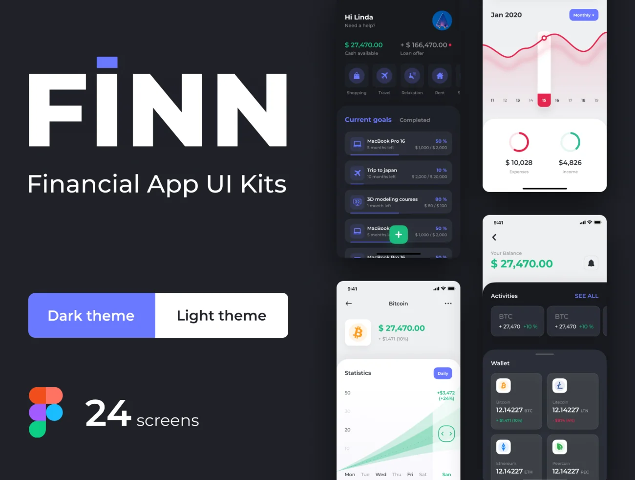 FINN UI-Kit 金融股票虚拟货币投资平台UI套件-UI/UX-到位啦UI