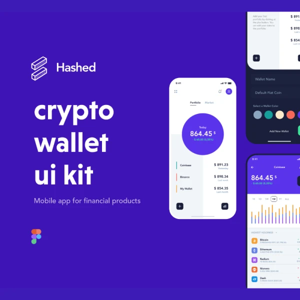 Hashed Wallet UI Kit 虚拟货币电子钱包用户界面套件