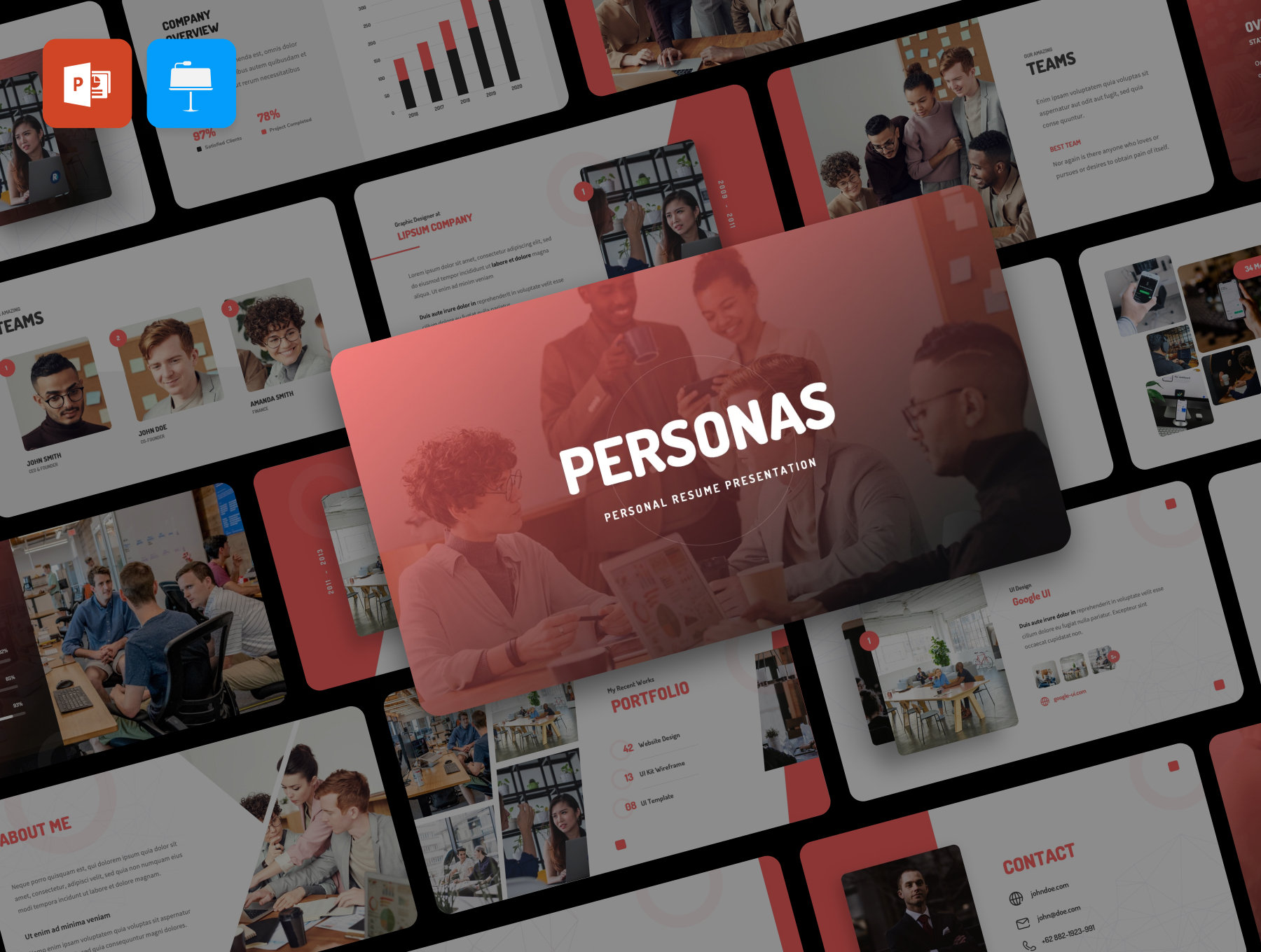 Personas - Personal Resume Presentation 个人简历ppt模板-PPT素材、UI/UX-到位啦UI