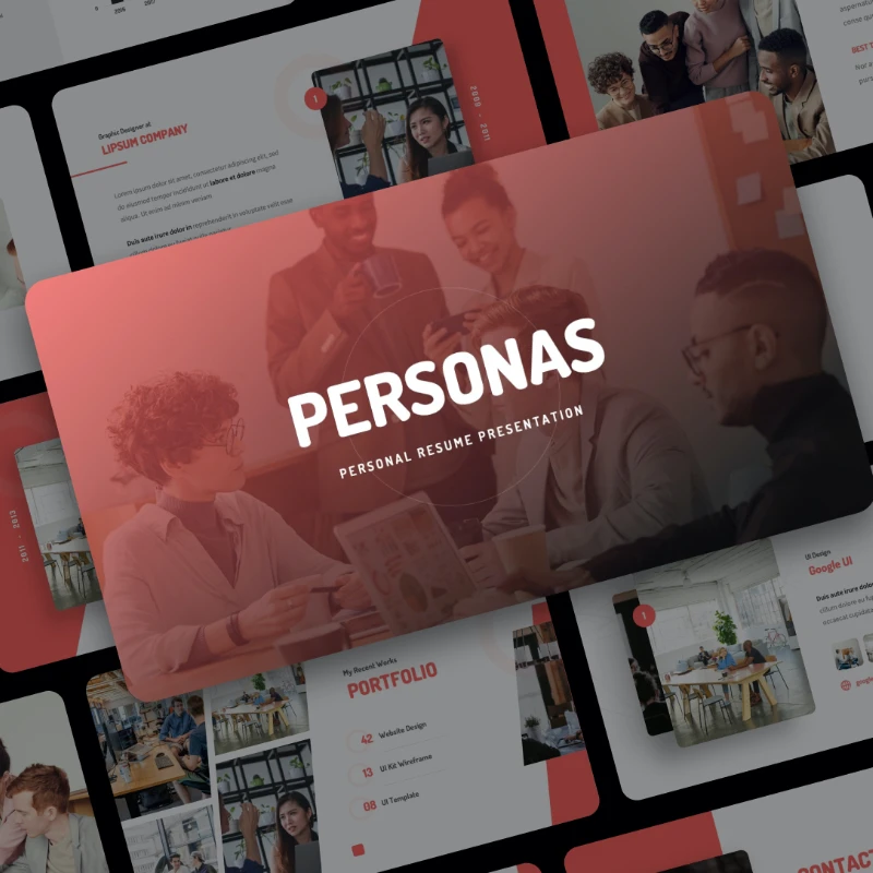 Personas - Personal Resume Presentation 个人简历ppt模板缩略图到位啦UI