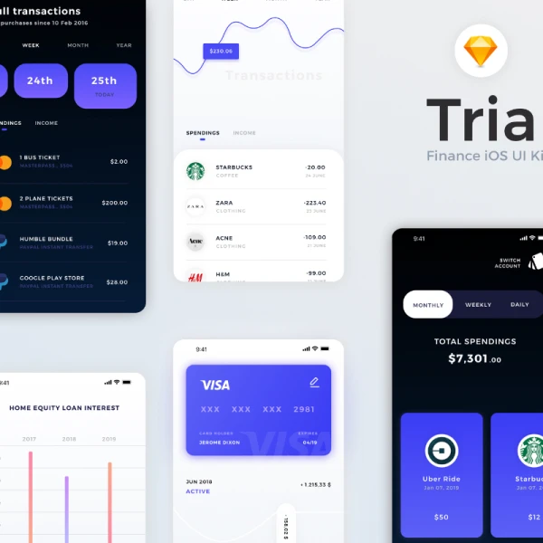 Tria Finance App UI Kit Tria 在线支付转账资金管理应用程序UI套件