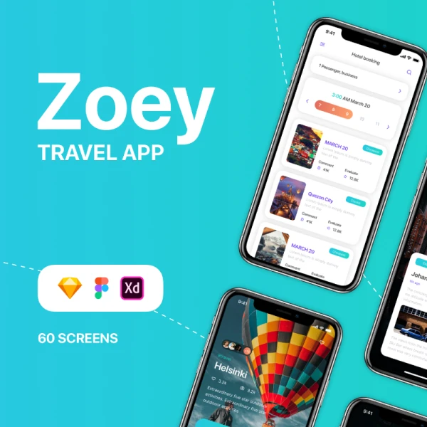 Zoey Trip - Travel App UI Kit 旅行应用程序UI套件