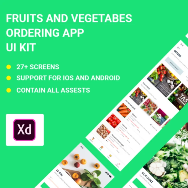 Adobe-XD Foods Ordering and Delivery App UI KIT Adobe XD食品订购和配送应用程序UI套件