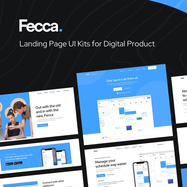 Fecca Landing Page UI Kit  (Figma)Fecca着陆页UI套件（Figma）控制app ui界面