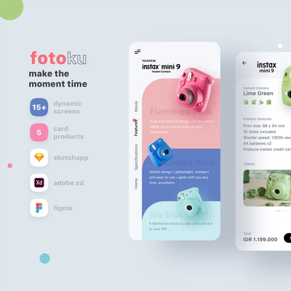 Fotoku Apps Design拍立得购物应用UI设计