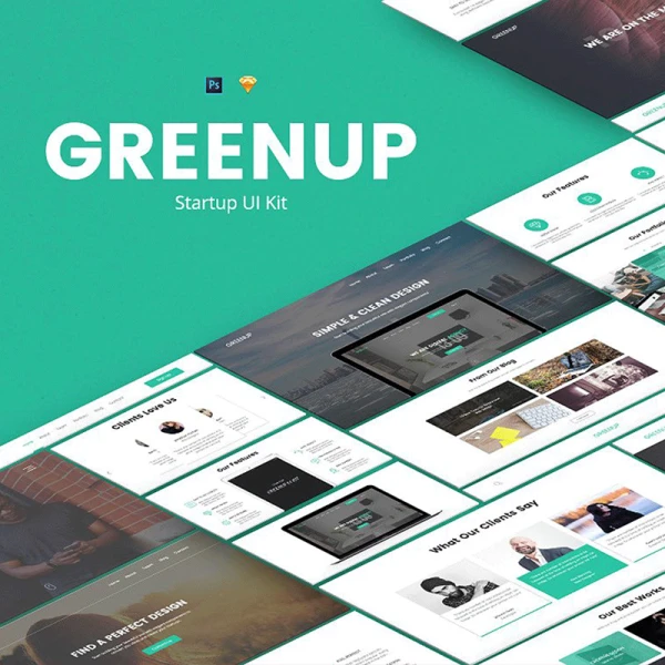 Greenup UI Kit  5套高端wep启动页面模版UI套件