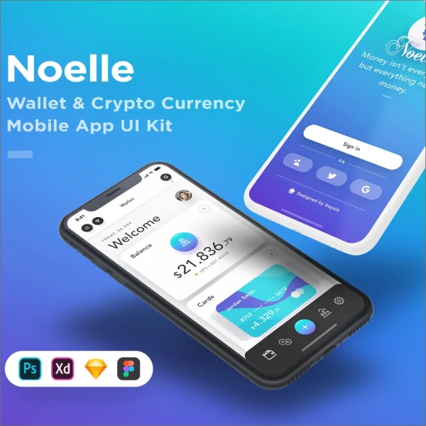 Noelle Mobile UI Kit 钱包加密货币手机端移动用户界面套件