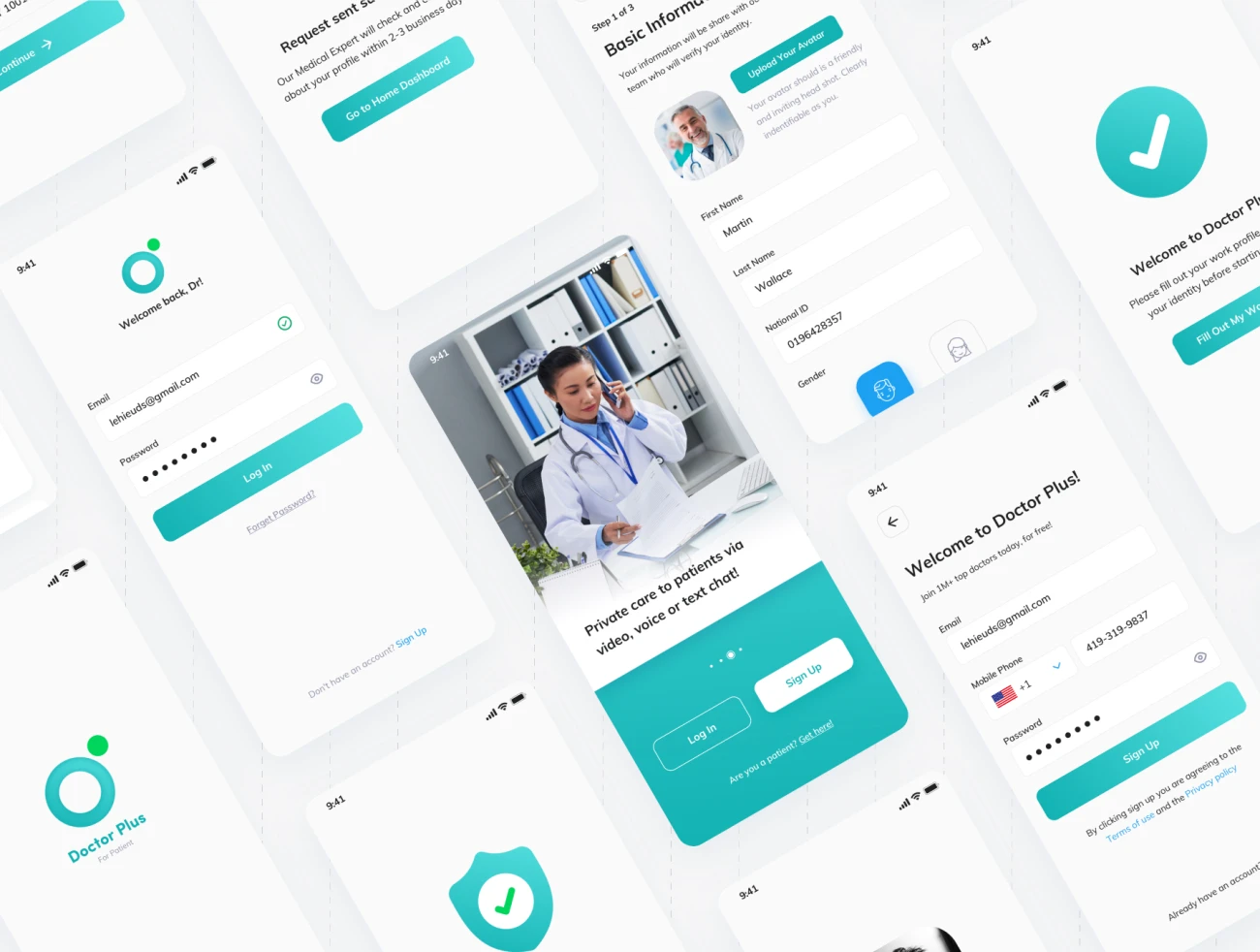 Doctor Plus For Doctor iOS UI Kit Doctor Plus 医院医患诊断信息交互医疗平台系统 iOS UI套件-UI/UX-到位啦UI