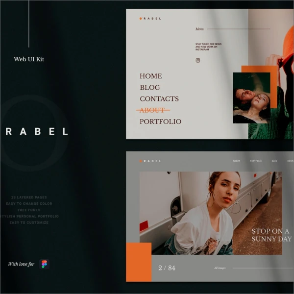 Orabel Web UI Kit  时尚艺术版式 Web UI套件