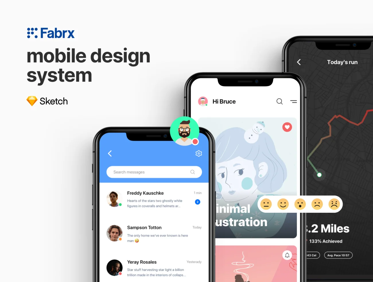 Fabrx Mobile Design System (For Sketch)Fabrx移动设计系统-UI/UX-到位啦UI