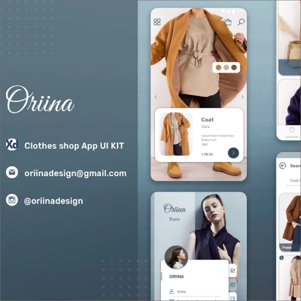 Oriina clothes shop UI Kit Oriina服装俯视购物电商Ui工具包