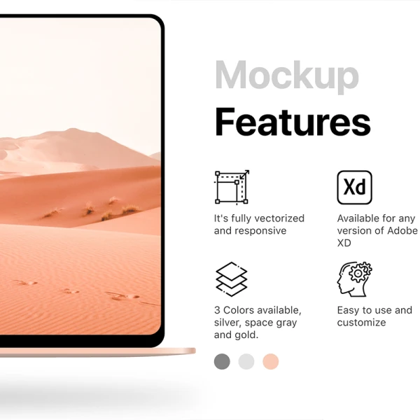 MacBook Mockup XD苹果笔记本智能样机