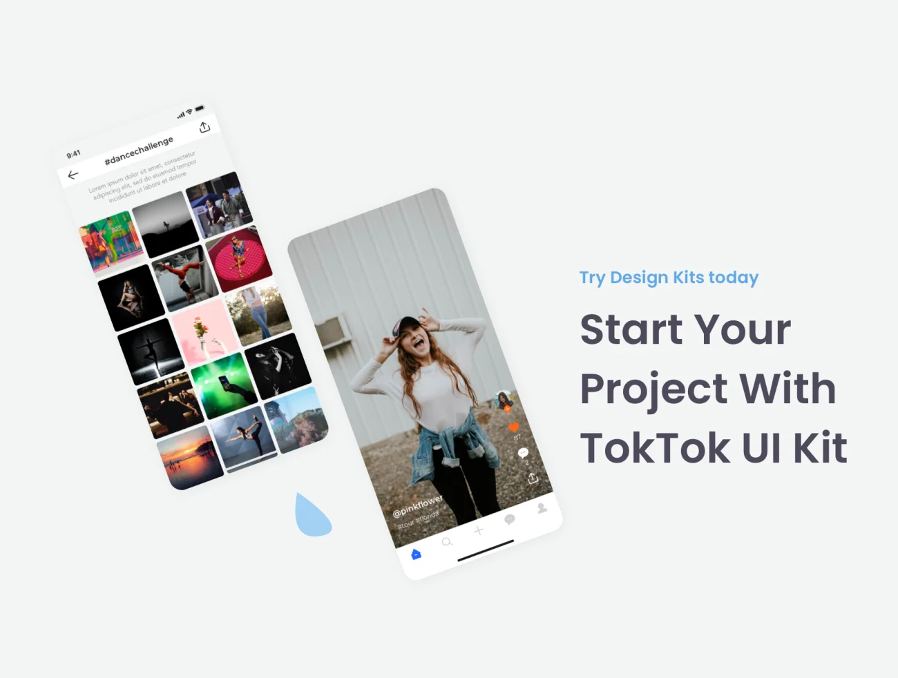 TokTok Social UI Kit 图片视频社交UI套件-UI/UX、ui套件、应用、社交-到位啦UI