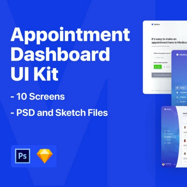 Appointment Dashboard UI Kit 约会仪表板UI套件