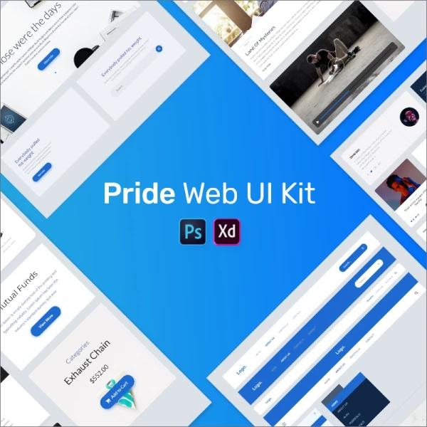 Pride Web UI Kit  xd web界面程序开发电商UI工具包